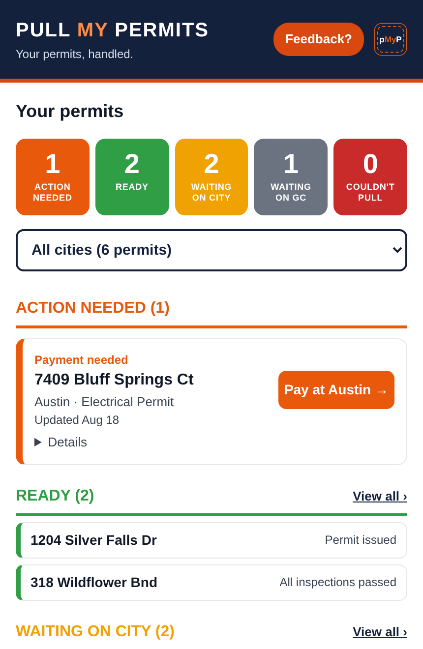 Live permit dashboard