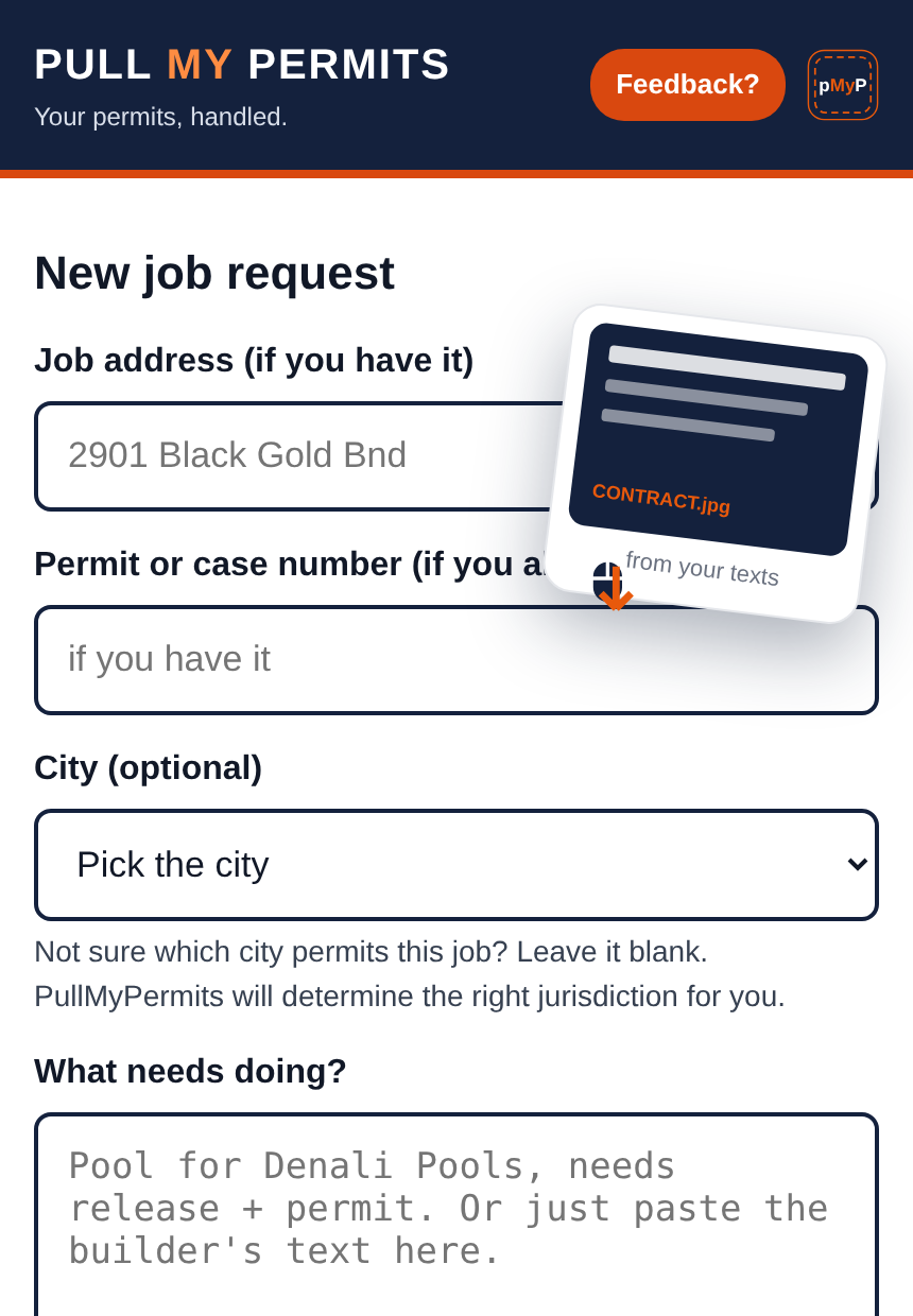Send a job with a screenshot